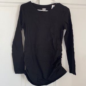 Basic black crewneck long sleeve maternity shirt Old Navy